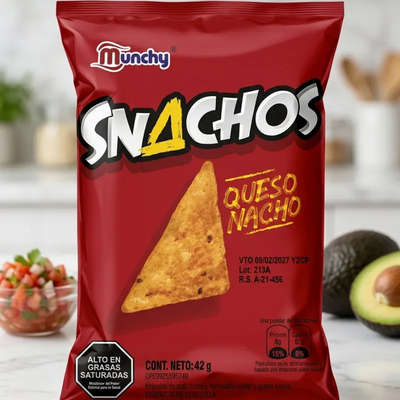 SNACHOS QUESO 42G